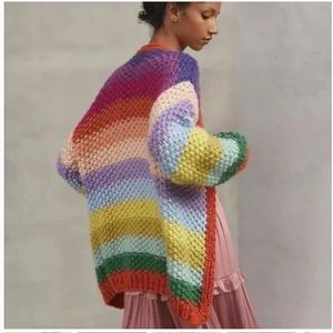 Anthropologie FRNCH rainbow cardigan